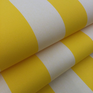 5702-0000 | Beaufort Yellow and White 6 bar Striped  Sunbrella | 46 Inch | Marine And Awning Fabric