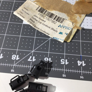 Coffee Cord Lock | Black Plastic | For Backpacks / Lanyards / Outdoor Gear