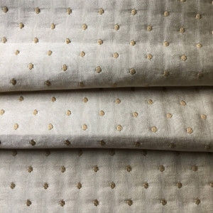 Beige with Tan Dots | Slipcover / Drapery Fabric | 54 Wide | By the Yard