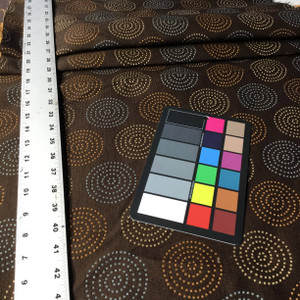 Brown with Dotted Circles | Slipcover / Upholstery Fabric | 54 W | By the Yard