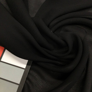 textured black chiffon fabric