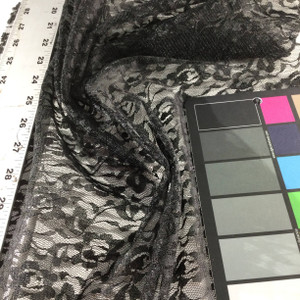 Black Lace Fabric | Apparel / Curtains | 60" Wide | By the Yard