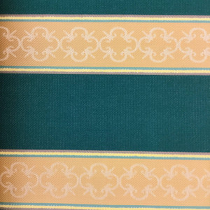 1.8 Yard Piece of Vintage Striped Sunbrella | Green / Yellow | Outdoor Awning / Upholstery | 46" Wide