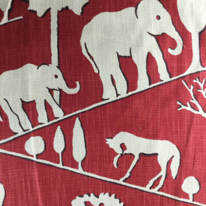 Jungle Walk in Cardinal Red by Braemore | Basketweave Home Decor Fabric | Upholstery /  Heavy Drapery | 54" Wide | By the Yard