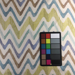 Stitch Chevron in Cucumber by P/Kaufmann | Green / Blue / White | Home Decor Fabric | Drapery / Light Upholstery | 54 Wide | By the Yard