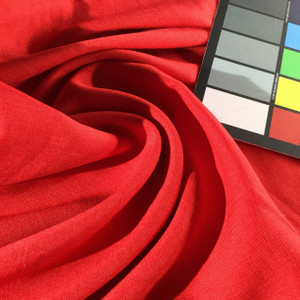 Two Tone Red Poplin Fabric  |  Vintage Drapery / Apparel Fabric  | Linen Weave /100% Poly | 58 Wide | By the Yard