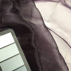Dark Plum Purple Crystal Organza Sheer Fabric / Sheer Solid Polyestet / Clothing and Apparel  / Sold by the Yard / 60 inch Wide