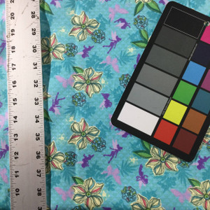 Fairies and Butterflies Floral in Turquoise Home Dec Fabric | Drapery | Furniture | Cushions | By The Yard | 54 inch Wide