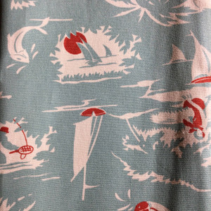 Tropical Sailboats Lt Blue / Red | Home Decor Fabric | Premier Prints | Nautical | 54 Wide | By the Yard
