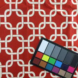 Linked Squares Red / White | Home Decor Fabric | Premier Prints | 54 Wide | By the Yard