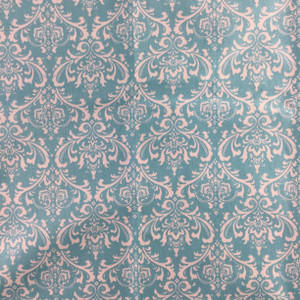 Elegant Damask Blue Turquoise / White | Home Decor Fabric | Premier Prints | 54 Wide | By the Yard
