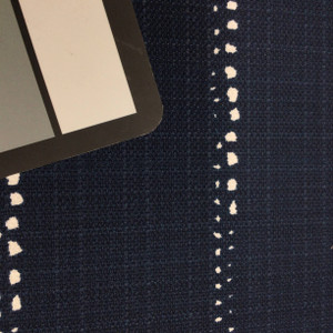 Dotted Stripes Navy Blue / White Canvas | Home Decor Fabric | Premier Prints | 54 Wide | By the Yard