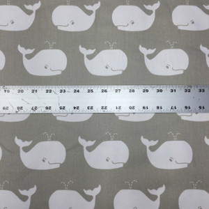 Whales Taupe / White | Home Decor Fabric | Nautical | Premier Prints | 54 Wide | By the YardKendra-1034-R1