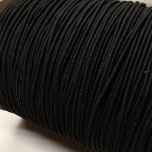3/32" Elastic Drawcord | Black By the Spool - 288 yards