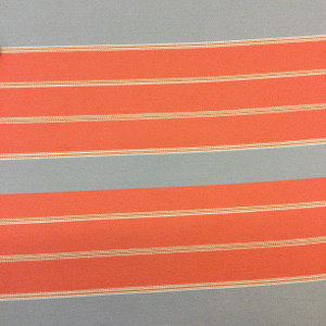 1.8 Yard Piece of Indoor / Outdoor Upholstery Fabric | Orange / Gray Striped | 54" Wide