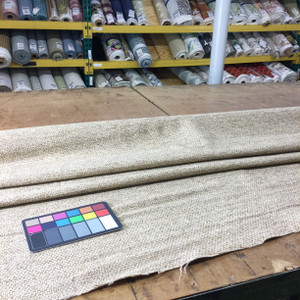 2.8 Yard Piece of Upholstery Fabric | Beige Chenille Textured Weave | 54" Wide