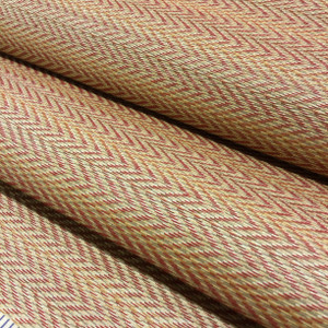 5.8 Yard Piece of Upholstery Fabric | Red and Gold Herringbone | 54" Wide