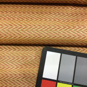 5.8 Yard Piece of Upholstery Fabric | Red and Gold Herringbone | 54" Wide