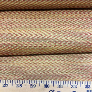5.8 Yard Piece of Upholstery Fabric | Red and Gold Herringbone | 54" Wide