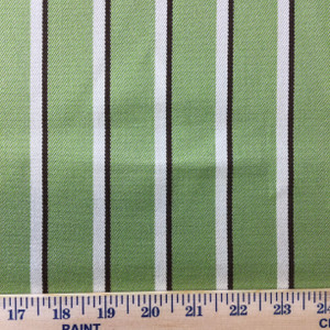 3.8 Yard Piece of Indoor / Outdoor Fabric | Vintage Stripes Green / Brown | 54 Wide | Upholstery