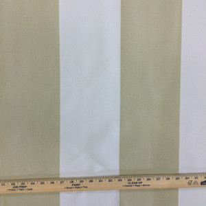 5.05 Yard Piece of Outdoor Home Decor Fabric | Beige / White Stripes | 54" Wide