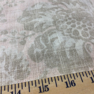 5.8 Yard Piece of Home Decor Fabric | Shabby Damask Off White / Gray | Upholstery / Drapery | 54" Wide