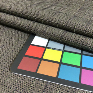 3.05 Yard Piece of Upholstery Fabric | Taupe / Black / Green Textured Weave | 54" Wide