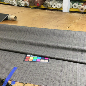 3.05 Yard Piece of Upholstery Fabric | Taupe / Black / Green Textured Weave | 54" Wide