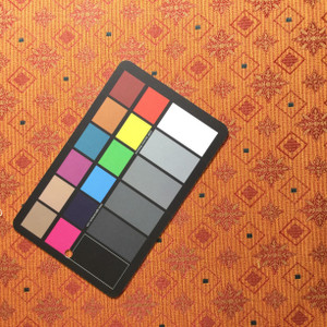 3.8 Yard Piece of Upholstery Fabric | Decorative Diamonds Orange / Red | 54" Wide |