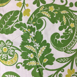 Alexandria Scroll Green / Off White  | Home Decor Fabric | Upholstery / Drapery | 54" Wide | By the Yard