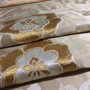 Floral Beige / Tan / Gold | Drapery / Upholstery Fabric | 54" Wide | By the Yard
