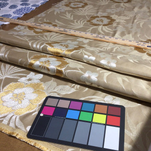 Floral Beige / Tan / Gold | Drapery / Upholstery Fabric | 54" Wide | By the Yard