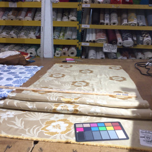 Floral Beige / Tan / Gold | Drapery / Upholstery Fabric | 54" Wide | By the Yard