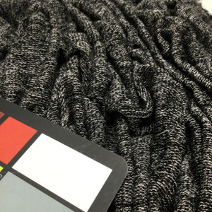 Heather Black Loose Weave Stretch Knit Fabric