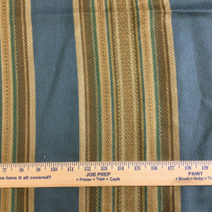 Vintage Stripes Teal Blue / Brown | Upholstery Fabric | 54" Wide | By the Yard
