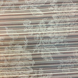 Floral Over Stripes Brown / Beige / Tan | Drapery / Upholstery Fabric | 54" Wide | By the Yard