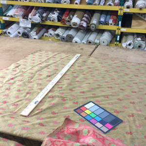 Vintage Rose Lattice Brown / Green / Red  | Upholstery Fabric | 54" Wide | By the Yard