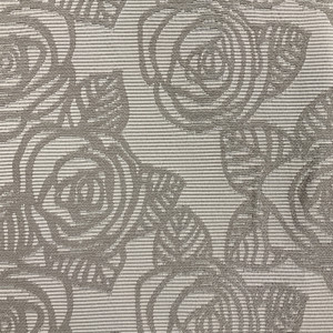Solid Beige Embossed Roses | Upholstery Fabric | 54" Wide | By the Yard