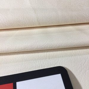 Off White Faux Leather Vinyl Fabric | Upholstery / Bags | 54 Wide | By the Yard
