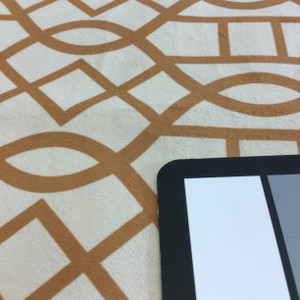 Velvet Lattice Brown / Off White | Upholstery Fabric | 54" Wide | By the Yard
