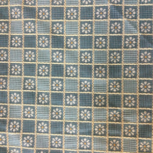 Checkered Floral Green | Upholstery Fabric | 54" Wide | By the Yard