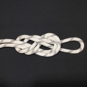 20.8 Yard Piece of Safety Rope | White with Black Lines  |  11 mm |  By the Piece | Remnant 227