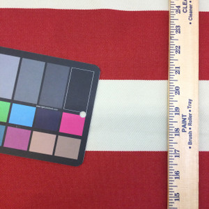 Red and Beige Wide Stripes | Cabana Stripe in Toma by BELLA-DURA | Latex Backed | Indoor / Outdoor Fabric | WATER RESISTANT | 54" Wide | BTY