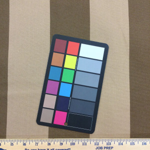 Brown / Beige Stripes | Cabana Stripe in Turf by BELLA-DURA | Latex Backed | Indoor / Outdoor Fabric | WATER RESISTANT | 54" Wide | BTY