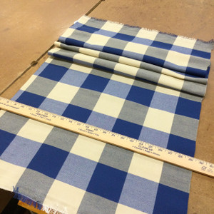 Blue and Beige Check Plaid | Hatteras by BELLA-DURA | Indoor / Outdoor Fabric | WATER RESISTANT | 54" Wide | BTY