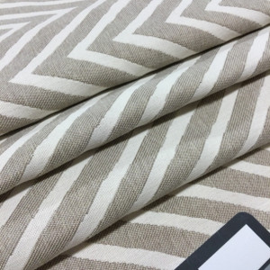 Chevron Beige and Off White | Heraldry by BELLA-DURA | Indoor / Outdoor Fabric | WATER RESISTANT | 54" Wide | BTY