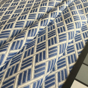 Geometric Diamonds Blue / White | Johnston in Stonewash Denim by BELLA-DURA | Indoor / Outdoor Fabric | WATER RESISTANT | 54" Wide | BTY