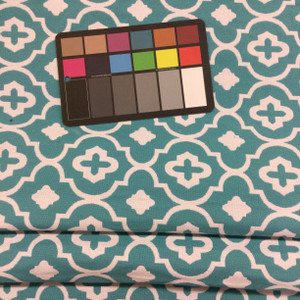 Tiles Blue and White | Quatrefoil in Baltic by BELLA-DURA | Indoor / Outdoor Fabric | WATER RESISTANT | 54" Wide | BTY