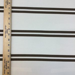 Brown and Off White Stripes | Racing Stripe in Earth by BELLA-DURA | Indoor / Outdoor Fabric | WATER RESISTANT | 54" Wide | BTY