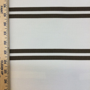 Brown and Off White Stripes | Racing Stripe in Earth by BELLA-DURA | Indoor / Outdoor Fabric | WATER RESISTANT | 54" Wide | BTY